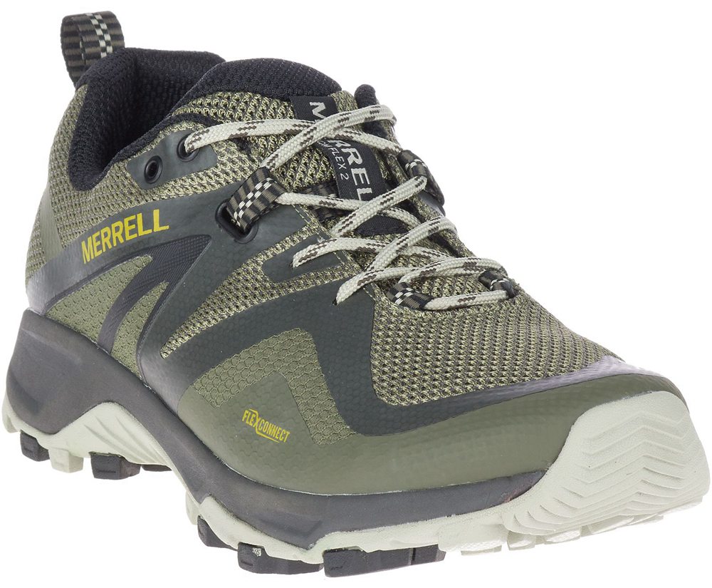 Merrell Hiking Shoes Olive - MQM Flex 2 - Mens 83QKGPECJ